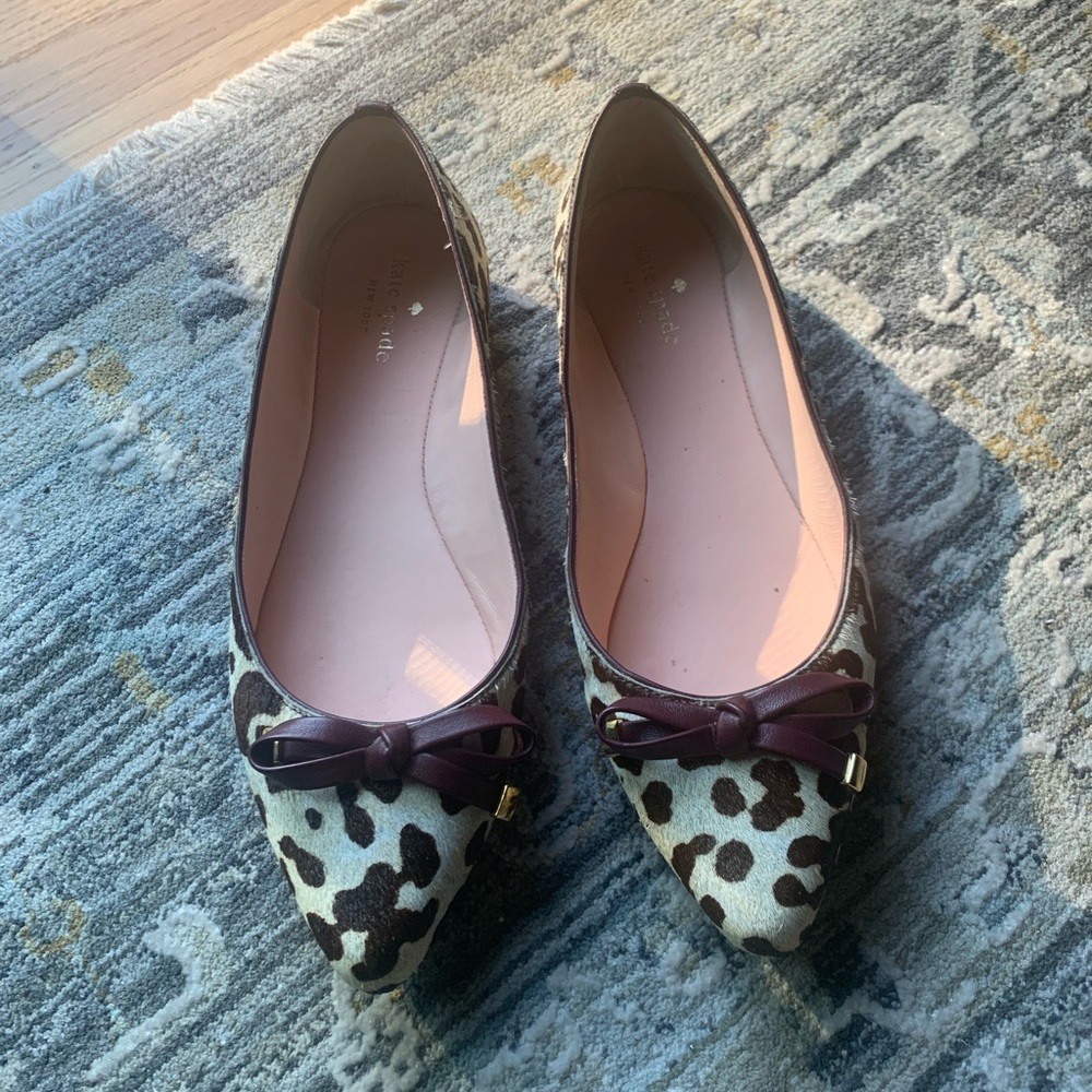 Kate Spade Leopard Print Bow Flats